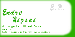 endre mizsei business card